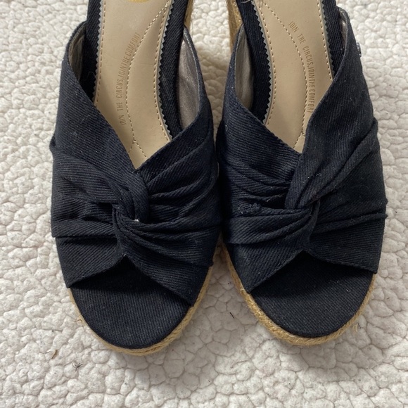 Circus Sam Edelman Black Espadrille Wedge Sandals Size 7.5 - Picture 7 of 13